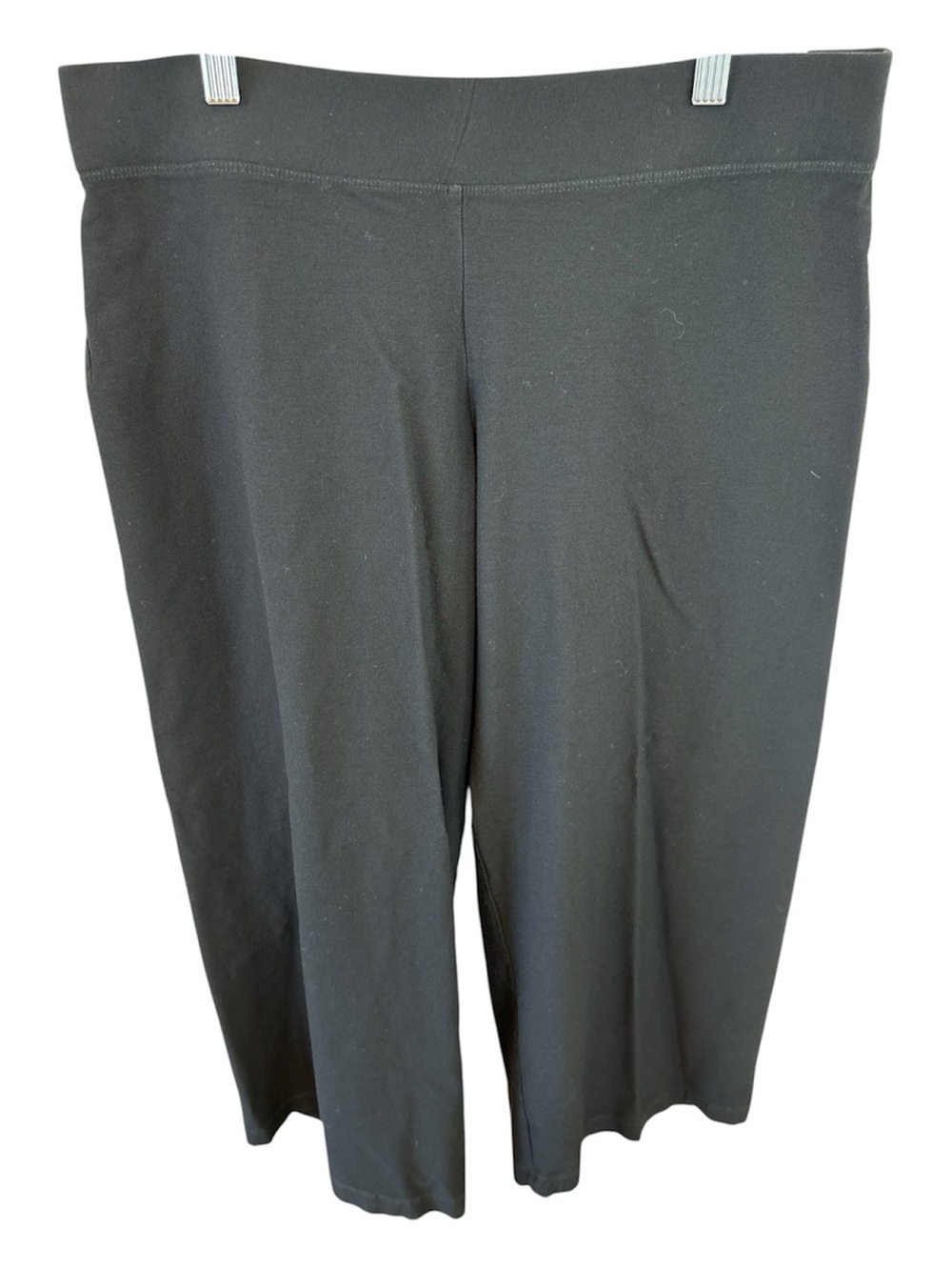 Eileen Fisher Black Pull-On Wide-Leg Bermudas